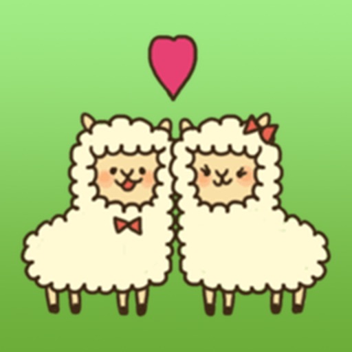 Lovely Couple Of Alpaca Stickers