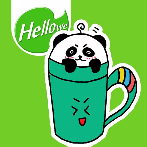 Hellowe Stickers: Panda and Cup icon