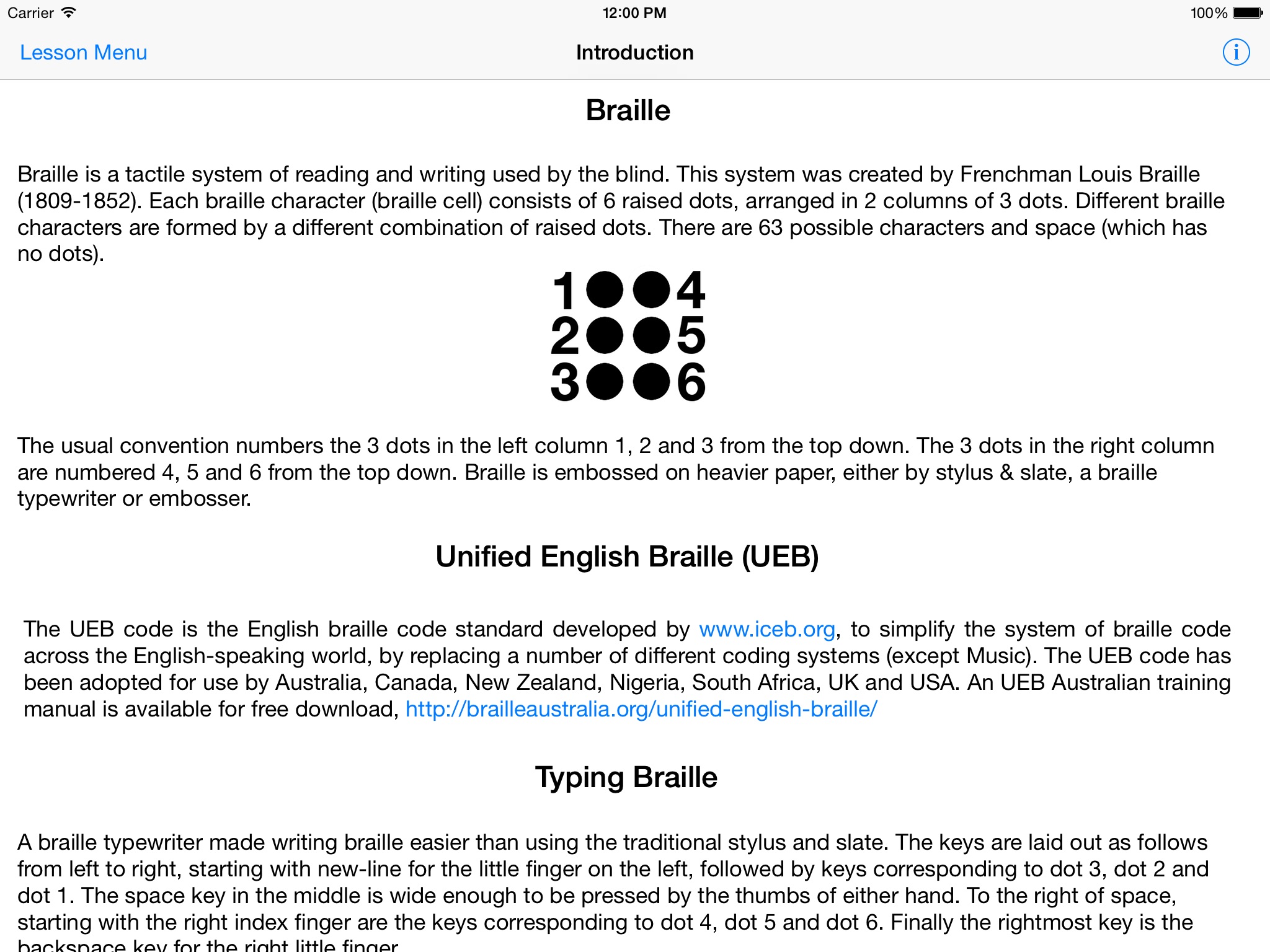 Braille Tutor+ screenshot 2