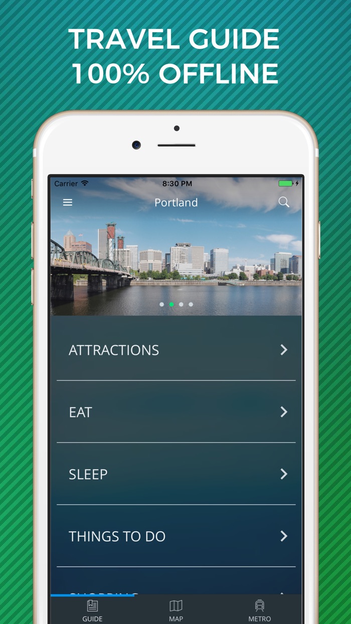 Portland Travel Guide with Offline Street Map