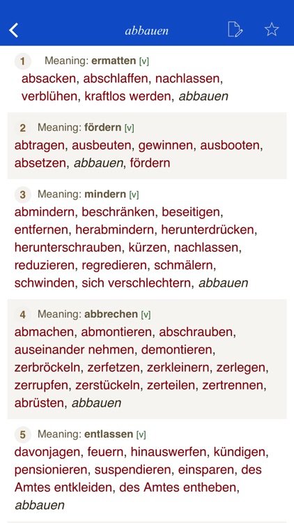 German Synonym Dictionary