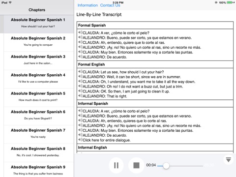 Beginner Spanish for iPad screenshot 2
