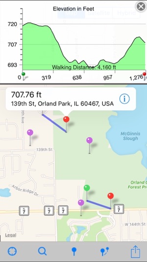 elevation chart draw profile view by touchs on the app store elevation chart
