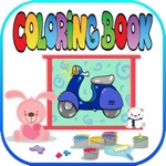 The Coloring Book of a car and animals for kids
