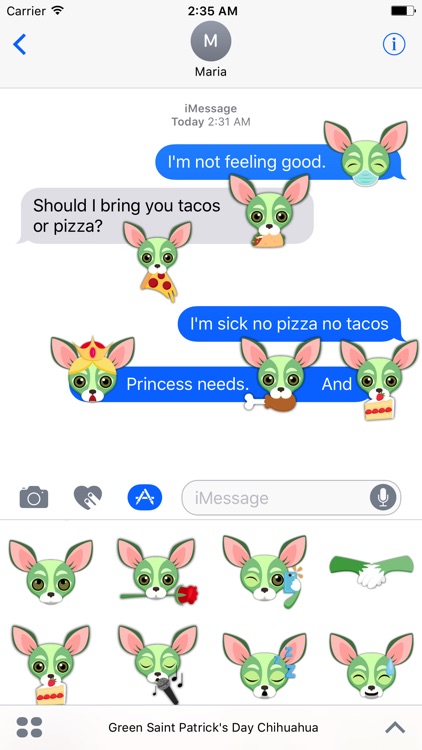 Green Saint Patrick's Day Chihuahua Stickers