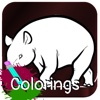 Coloring Page and Paint Tapir For Kids