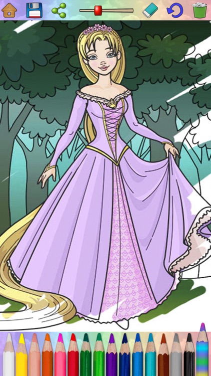 Fairy princess coloring book pages for kids