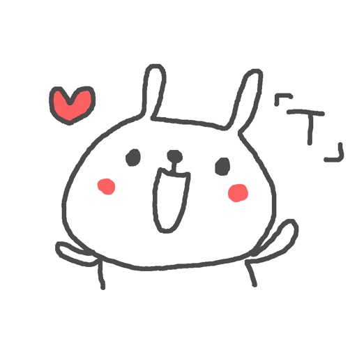 Initial T Cute rabbit Stickers!! iOS App