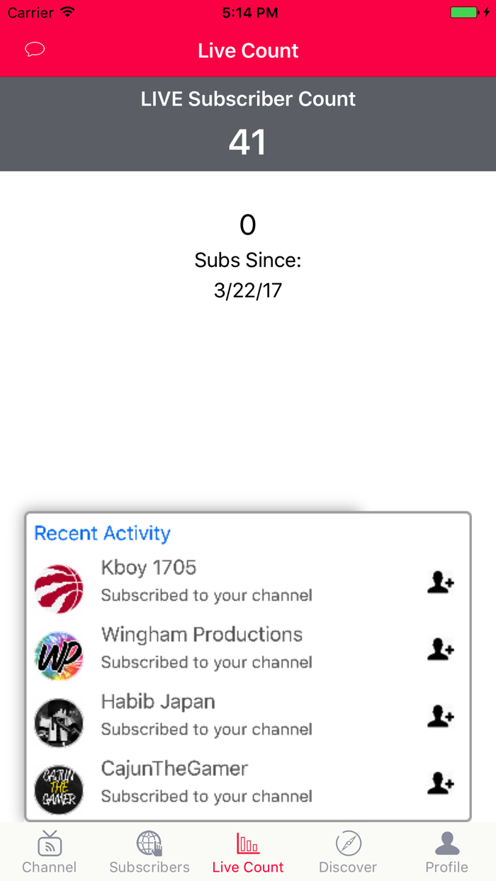 Subscriber - Realtime Sub Count