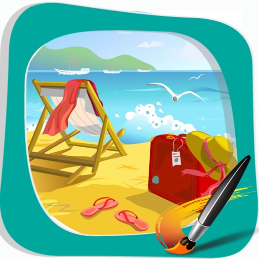 Beach Kids Coloring Best Version Icon