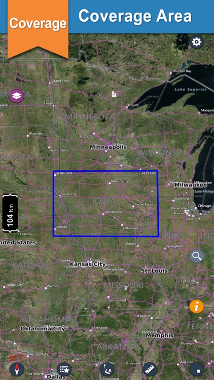 IOWA lakes GPS offline nautical chart for boaters