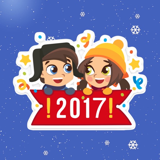 Romantic Christmas Couple Stickers Pack - iMessage icon