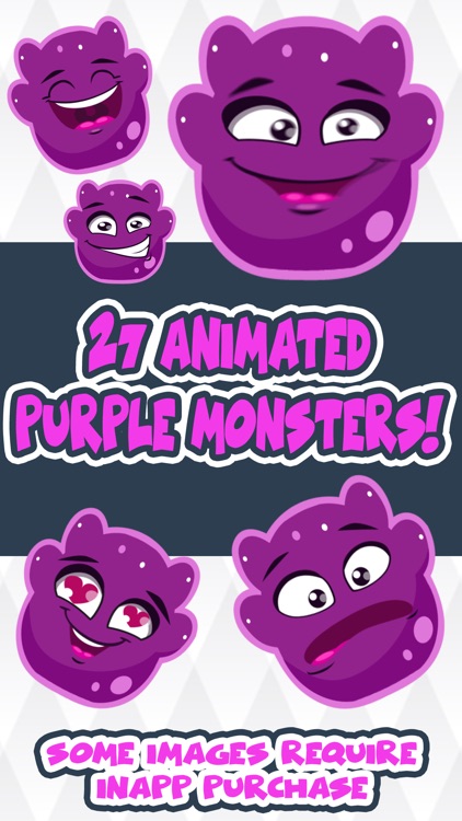 Purple Monster Cute Emoji Stickers for Messaging