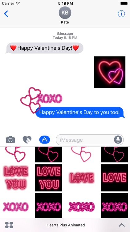 Hearts+ Animated Sticker Pack for iMessage