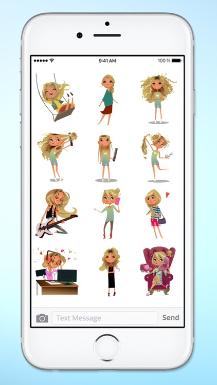 Daily Life Active Girl Sticker Pack screenshot-3