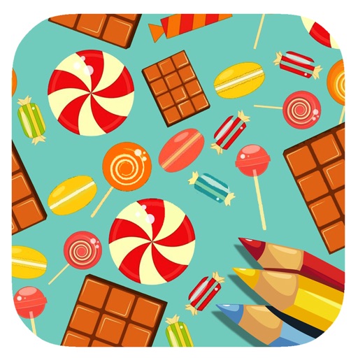 Draw Sweet Candy Page Coloring Game For Kids Icon