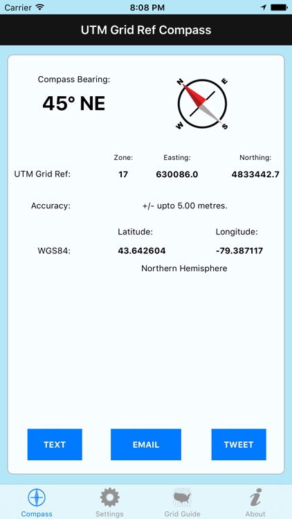 UTM Grid Ref Compass - gps map coordinates tool