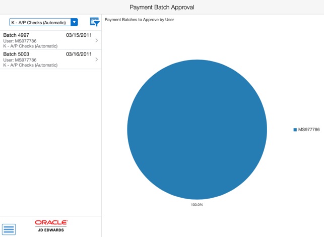 Payment Batch Approvals Tablet for JDE E