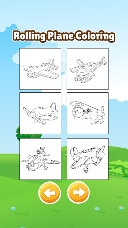 Sky plane rolling coloring book games for kids