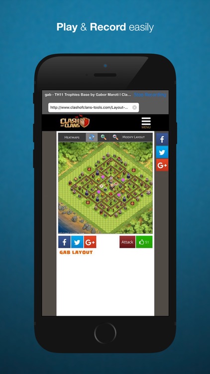 Recorder for screen of the browser in app session