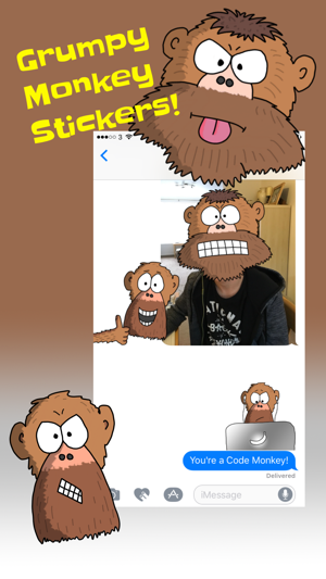 Grumpy Monkey Stickers(圖3)-速報App