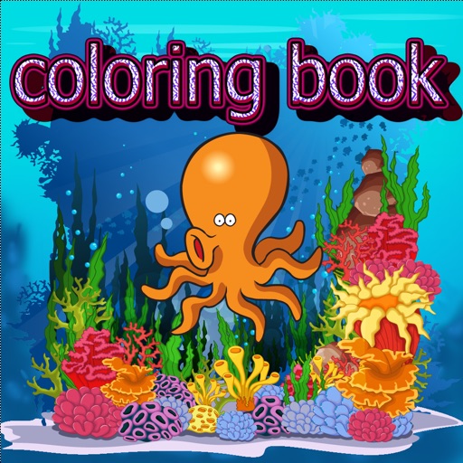 sea world coloring book icon