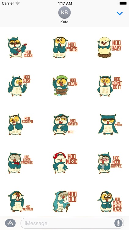 Hoo The Funny Owl Stickers