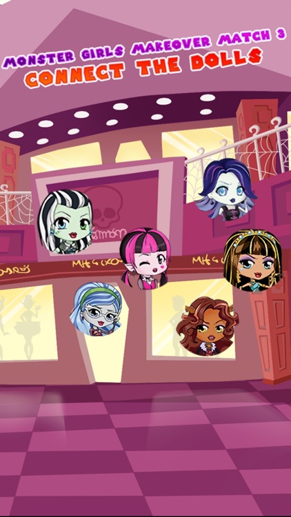 Monster Girls Makeover Match 3: Connect the dolls