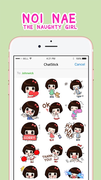 Noi Nae The Naughty Girl Stickers for iMessage