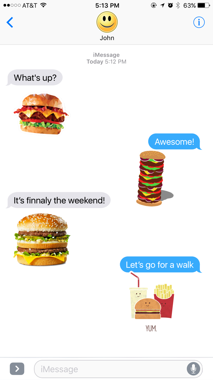 Burgers and Fast Food Stickers