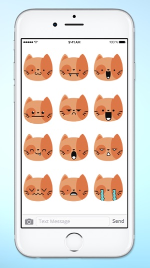 Orange Kitty Cat Face Emojis Sticker Pack(圖4)-速報App