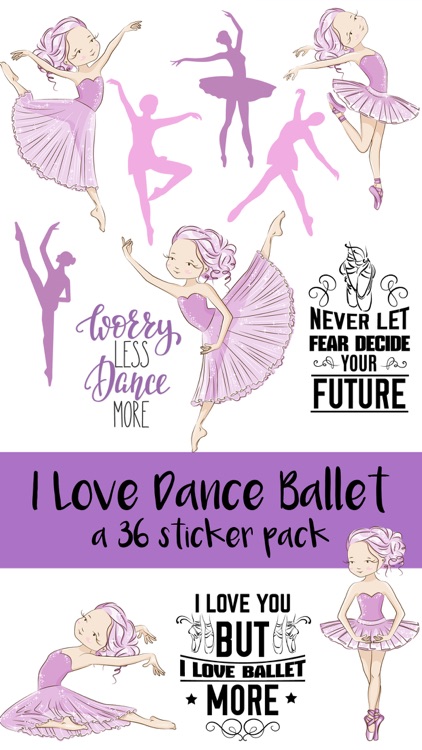 I Love Dance Ballet Sticker Pack
