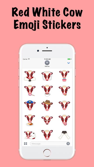 Red White Cow Emoji Stickers 1.0 IOS -