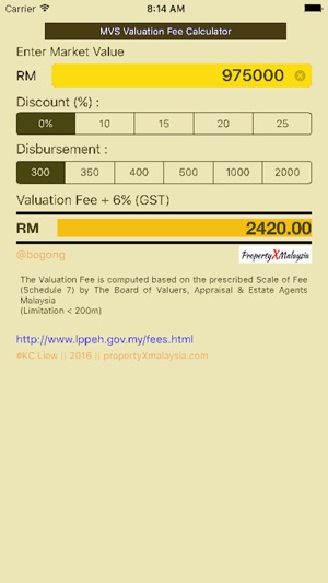 Malaysia Valuation Fee Calculator