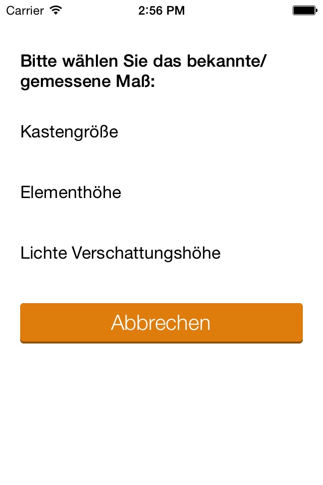 Pakethöhenrechner Raffstoren screenshot 2