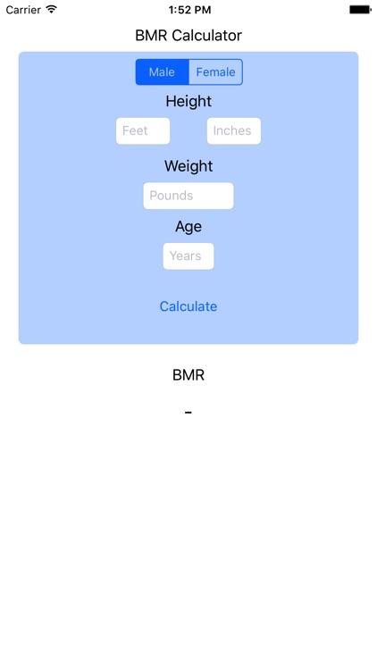 Basal Metabolic Rate Calculator