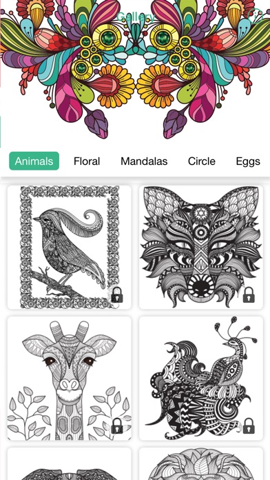 Adult colouring games In Draw Colour book Therapy 1.0 IOS -