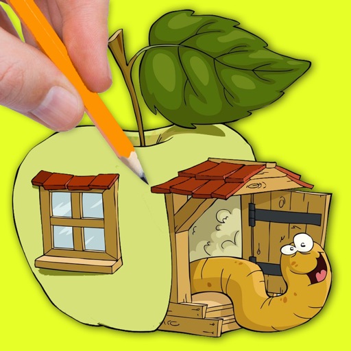 Coloring Book Game Little Worm For Kids iOS App