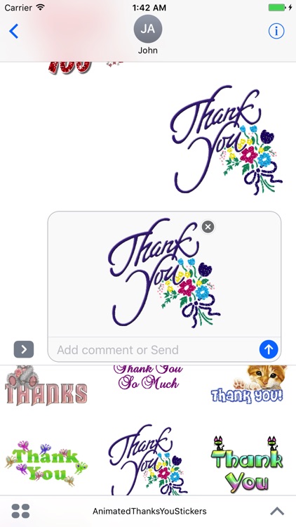 Animated Thanks You Stickers