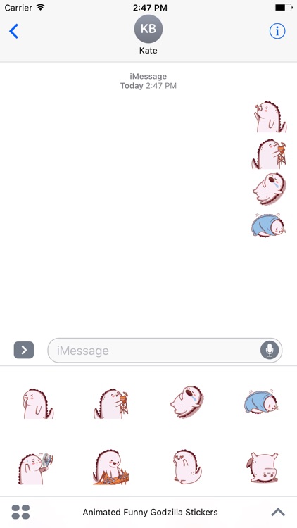 Animated Funny Godzilla Stickers For iMessage