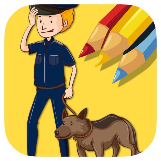 Draw Police Patrol Page Coloring Game Free Icon