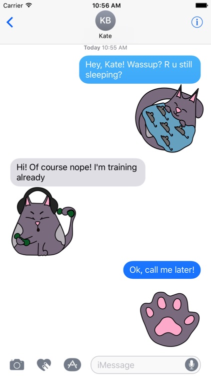 Fat cat Smoky - stickers with cats for iMessage.