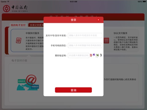 中国银行移动支付HD screenshot 2