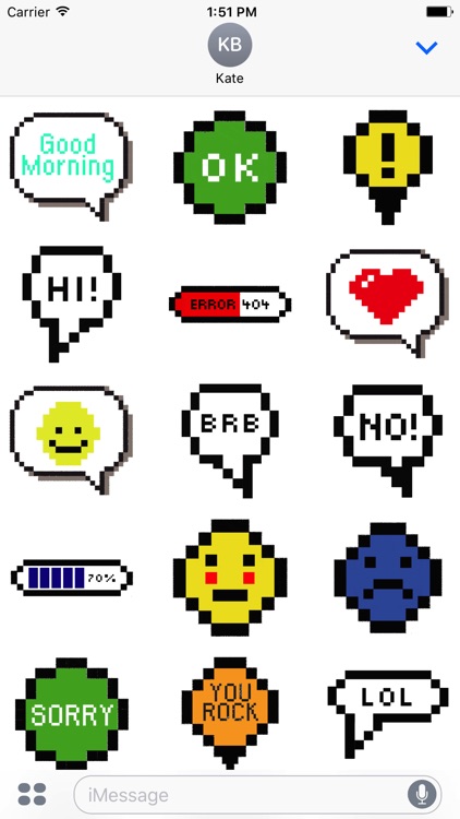 Animated Pixel Messages Stickers