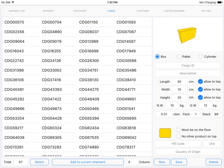 Cargo Optimizer Pro for iPad