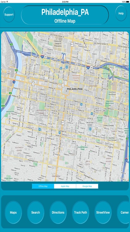 Philadelphia PA USA Offline City Maps Navigation
