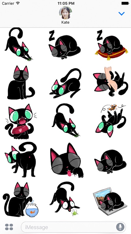 Black Kitty Stickers