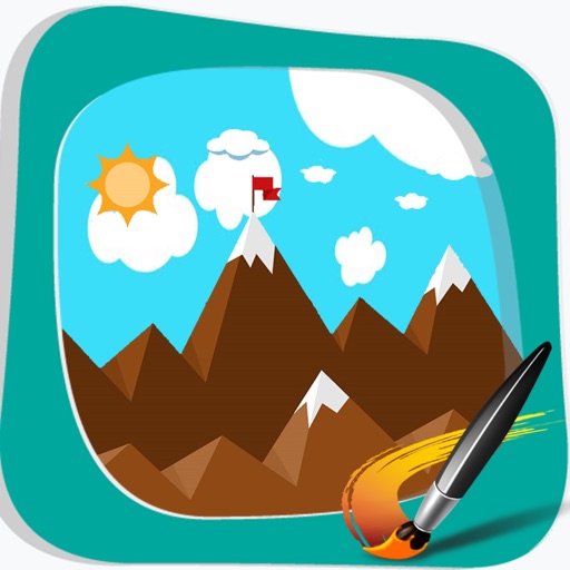 Mountain Kids Coloring Best Version Icon
