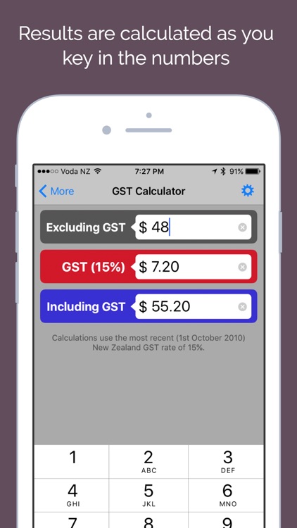 GST Kiwi - New Zealand Goods and Services Tax Calc