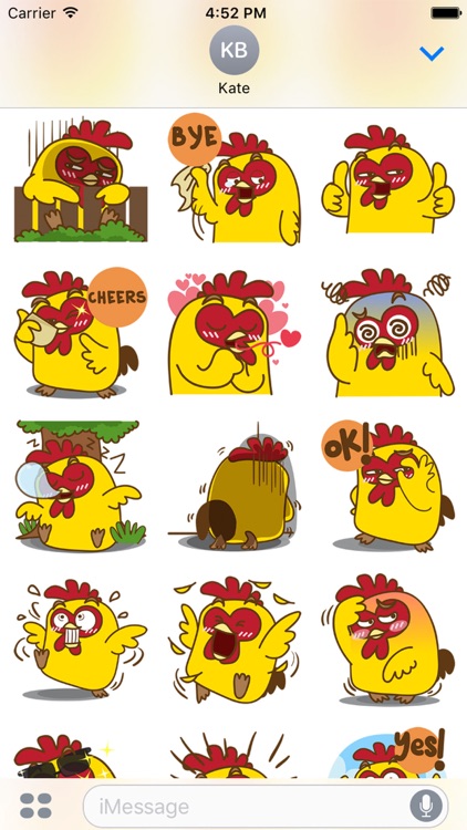 Yelo the naughty chicken for iMessage Sticker